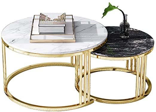 Wyjw Modern End Table Set Of 2 Tea Table Round Marble Coffee Table Side End Tablehigh Grade F Modern End Tables Marble Round Coffee Table Modern Coffee Tables