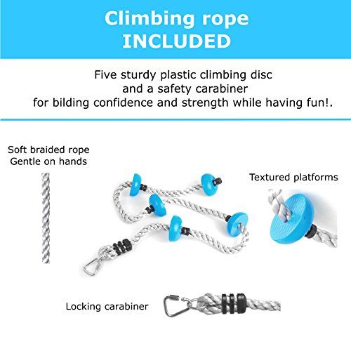 Climbing Rope Ninja Warrior Obstacle Course for Kids 42 Slackline Kit Trapeze Swing Rope Ladder Jungle Gym Monkey Bars Kit for Kids and Adults Wheel Warrior Training Equipment Gymnastic Bar