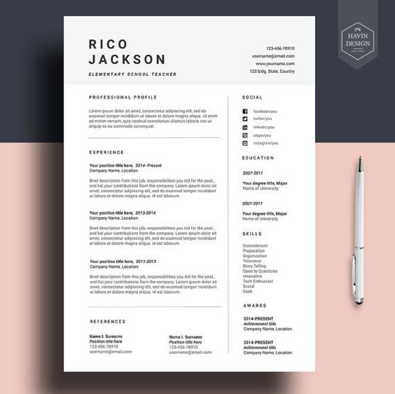 Resume template for Ms Word, CV template with FREE Cover Letter - resume template free download in word Resume template for Ms Word, CV template with FREE Cover Letter - resume template free download in word