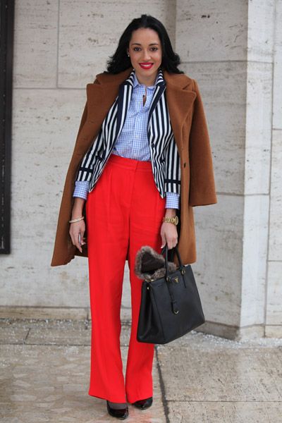 Uptown office chic in H pants and jacket + Gucci shoes {photo by Nicole Comeau from theionfashion.com}
