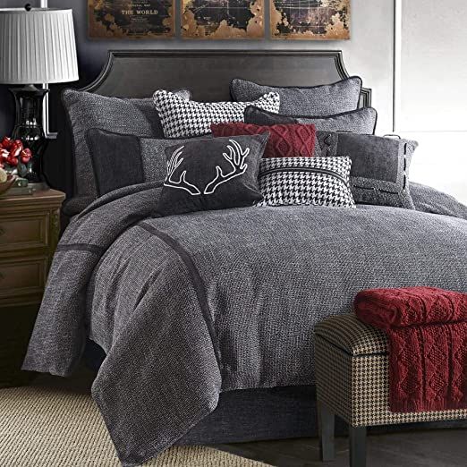 Hiend Accents Hamilton Lodge Woven Cotton Comforter Set Twin Charcoal Gray 3 Pc Sets Grey Bedding - Charcoal Grey Super King Bedding Hiend Accents Hamilton Lodge Woven Cotton Comforter Set Twin Charcoal Gray 3 Pc Sets Grey Bedding - Charcoal Grey Super King Bedding