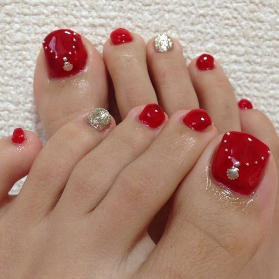 Merry Christmas Toe Nail Art Designs Ideas 2019 2020 Trends Fashion Women Dress Hairstyle Wedding Ideas Disenos De Unas Pies Manicura De Unas Arte De Unas De Pies