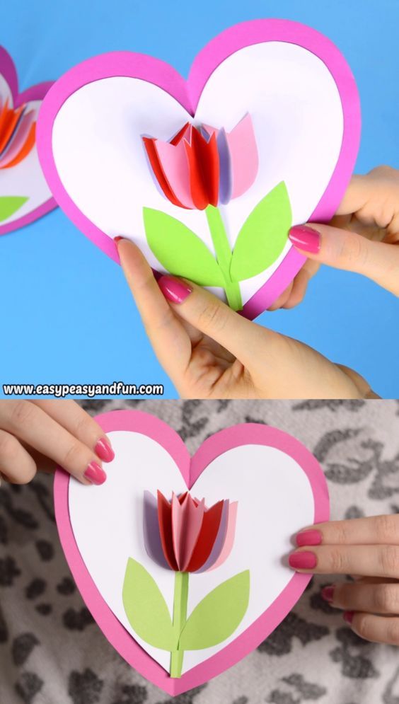 Tulip in a Heart Card