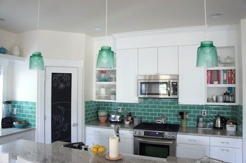 Teal Subway Tile Backsplash Teal Backsplash Kitchen Backsplashes Pinterest Redo