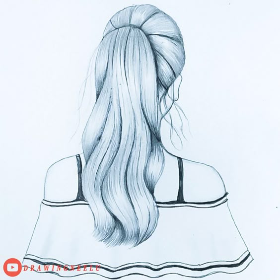 Easy way to draw girl ponytail hair | Beginner simple drawing tutorial | sketches pencil drawing