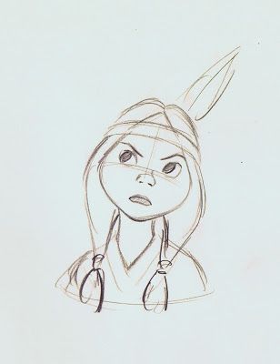 milt kahl drew this tiger lily sketch for ken obrien the animator responsible for many of this characters scenes in peter pan shes quite an an