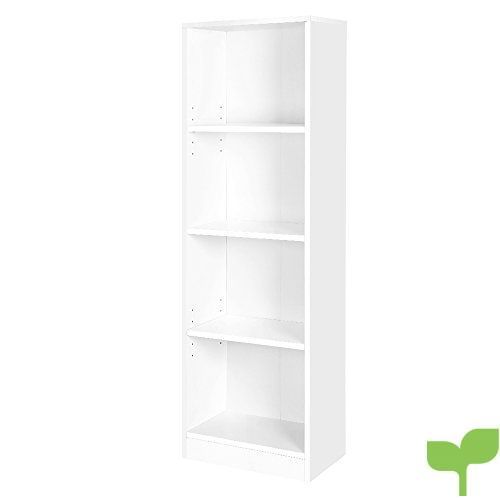 Songmics Estantería Para Libros Con 4 Compartimientos Librería Estantes Regulables Estante Estantes Blancos Estanteria Estante