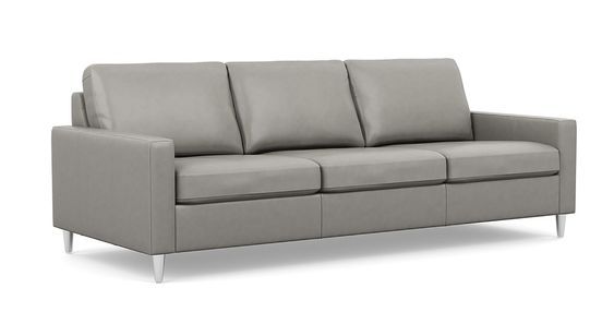 Ultra Modern To European Leather Sofa Chrome High Leg With Track Arm And Clean Tailoring On Cushions Gives T Palliser Furniture European Modern Leather Sofa Chrome, Ultra Modern Leather Sofas