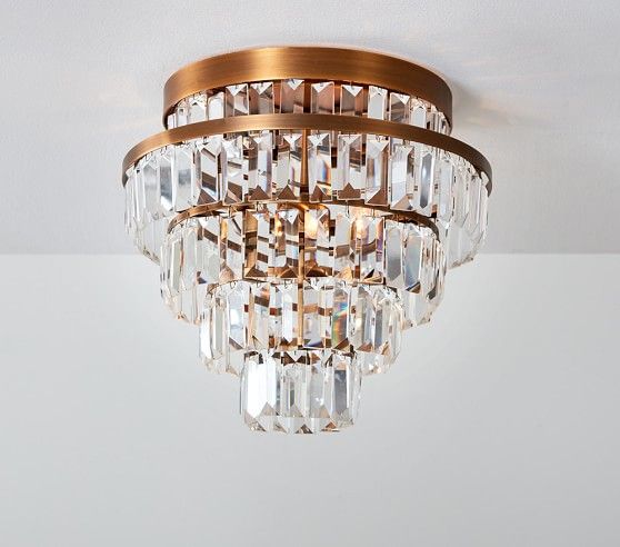 Rectangle Crystal Drop Kids Flush Mount Light Chandelier Pottery Barn Acrylic Acrylic Chandelier, Flush Mount Crystal Drop Chandelier