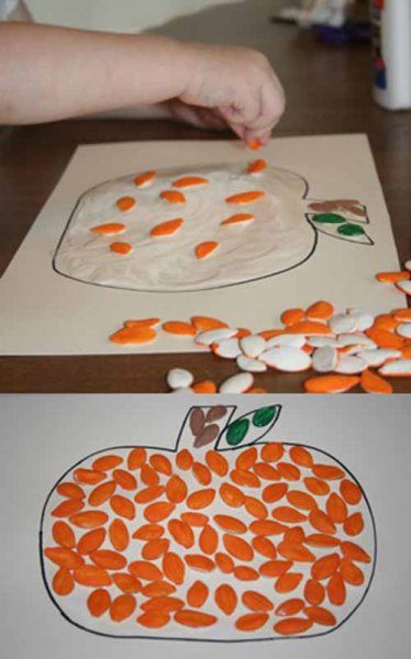 Pumpkin Seed Fall Craft; could even do a brown construction paper stem with toddlers.