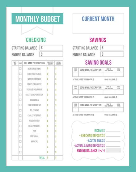 online budget sheet