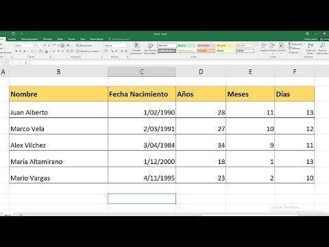 Como Calcular La Edad En Excel Años Meses Días 2019 Youtube Como Calcular El Computacion Informática