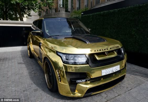 Gold Range Rover worth £150,000 with a 666 number plate #dailymail