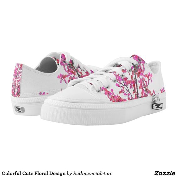 Cute Floral Design Zazzle Low-Top Sneakers