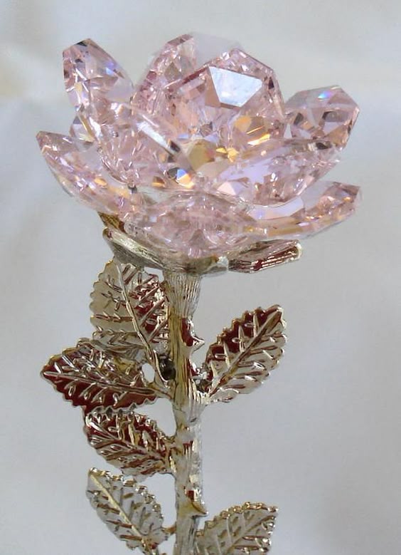 Personalized Pink Crystal Rose Handcrafted Bjcrystalgifts Using Swarovski Crystal and Personalized W