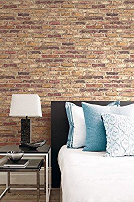 Distressed Brick Peel And Stick Wallpaper In Red By Nextwall Brick Wallpaper Peel And Stick Red Brick Wallpaper Brick Wallpaper