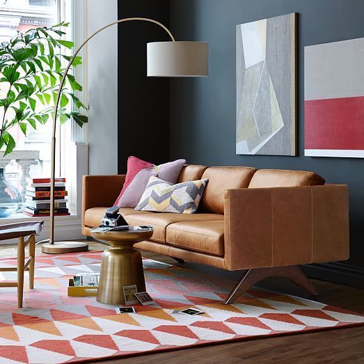 Cửa hàng bán sofa da thật tphcm màu cam rực rỡ mùa hè