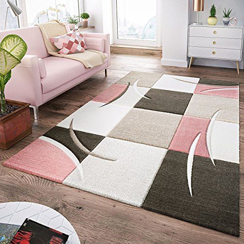 / Certifi/é Oeko Tex EN166 Noir et Rouge/ Dimensions : 80/ cm x 150/ cm Vimoda Tapis Moderne de Salon Motif g/éom/étrique Blanc m/élang/é en Gris