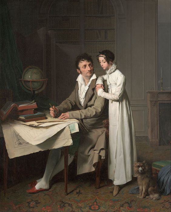 1812 The Geography Lesson (Portrait of Monsieur Gaudry and His Daughter)