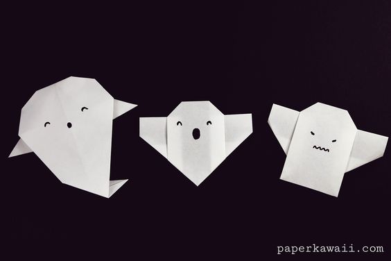 Learn how to make a spooky origami ghost! These origami ghosts can be flying or jumping out to scare you. Great to add on Halloween themed cards and DIYs.