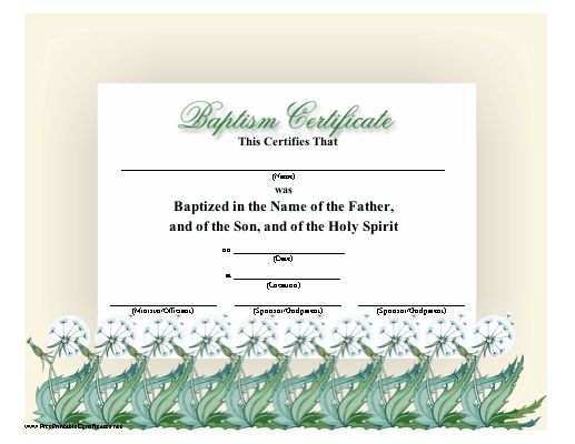 free printable baptism certificate
