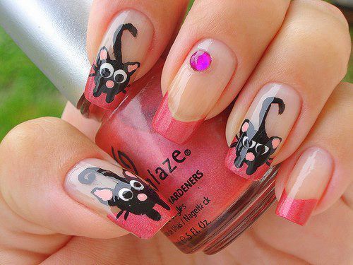 cat nail art cat nail art