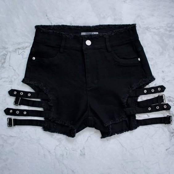Peppercorn Double Strap Denim Shorts
