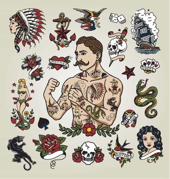 American Traditional Tattoo Jpg 973 1024 Old School Tattoo Designs Vintage Tattoo Traditional Tattoo Sleeve