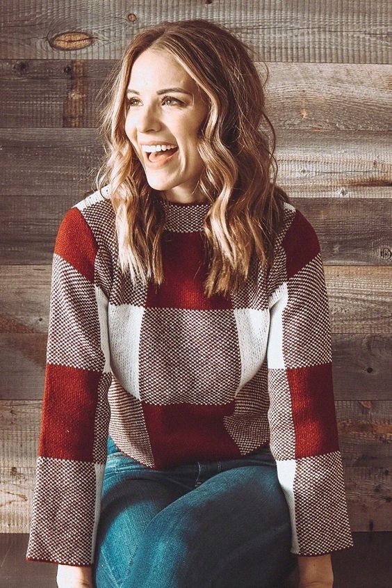 High Neck Gingham Crop Sweater | Cropped sweater, Sweaters High Neck Gingham Crop Sweater | Cropped sweater, Sweaters