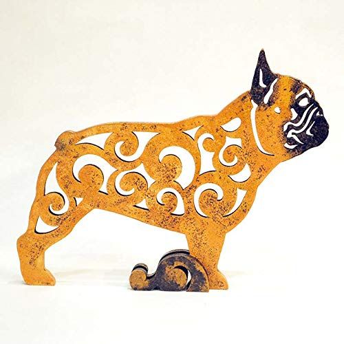 dog figurine statuette hand-painted MDF English bulldog dog statue made of wood