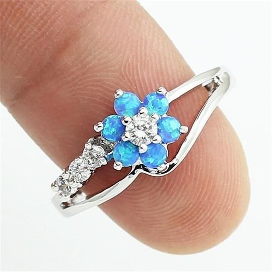 Fashion 925 Argent Anneaux De Mariage Pour Femmes 1.75 Ct Blanc Saphir Bague Taille 6-10
