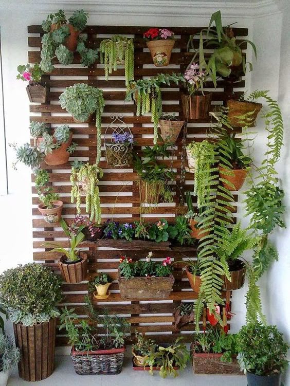 crate-style design for indoor planters #gardenIdeas #garden #gardening #plants #homeDecor #indoor