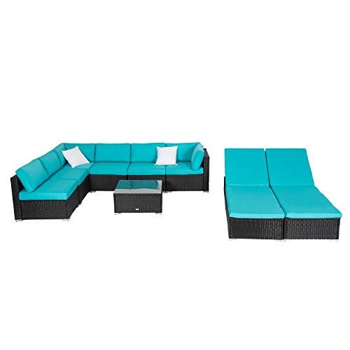 Check This Kinbor Patio Wicker Furniture Set 9 Piece Outdoor Pe