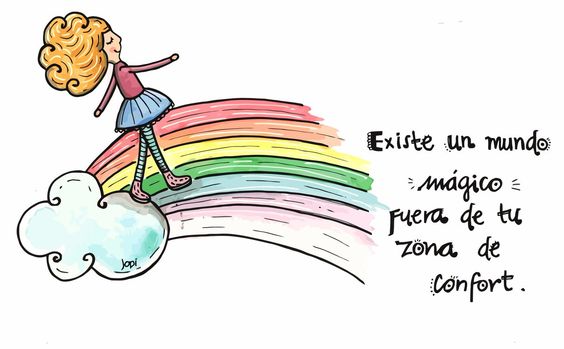 ¡Sal ya de tu #ZonaDeConfort! Aprende todo lo que vida tiene para ofrecerte y serás más feliz. ¡Explora, siente y vive! Ilustración de #Jopi enseñándonos cada día a ser más felices.