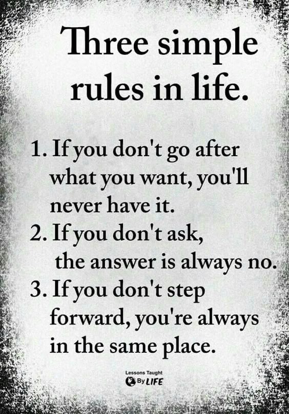 Three simple rules for Success in life