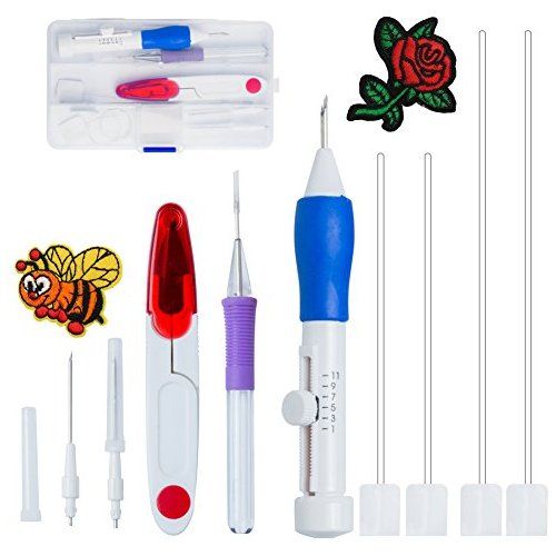 DIY Magic Embroidery Pen Set Punch Needle Stitching Knitting Tools Threaders Kit