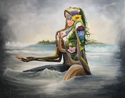 Bk The Artist Mother Earth Surreal Portrait Exhibit Nature Drawing Surreal Portrait Mother Earth Art