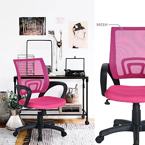 HOMY CASA Fabric Office Chair MidBack Mesh Padded Swivel Desk Chair for Home Office
