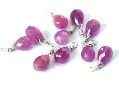 1 Piece Natural Pink Corundum Quartz 925 Sterling Silver Jewelry Making Beads