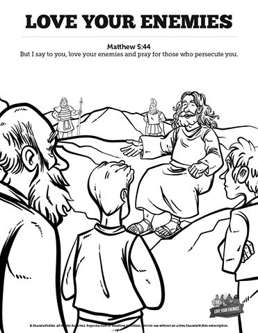 Matthew 5 Love Your Enemies Sunday School Coloring Pages: Let your kids get creative with these hand-illustrated Love Your Enemies coloring pages! Perfect for your upcoming Matthew 5 Sunday School lesson these printable coloring pages are guaranteed to be a classroom favorite!