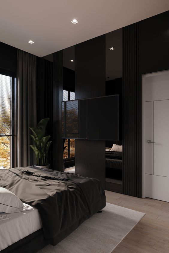 20+ Black Room Aesthetics You Will LOVE 6 black room aesthetics black wall in bedroom