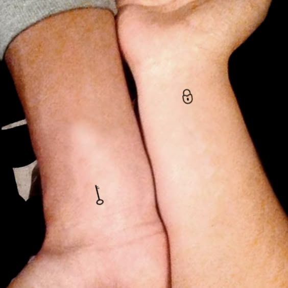 Matching Key and Lock Temporary Tattoo (Set of 2)