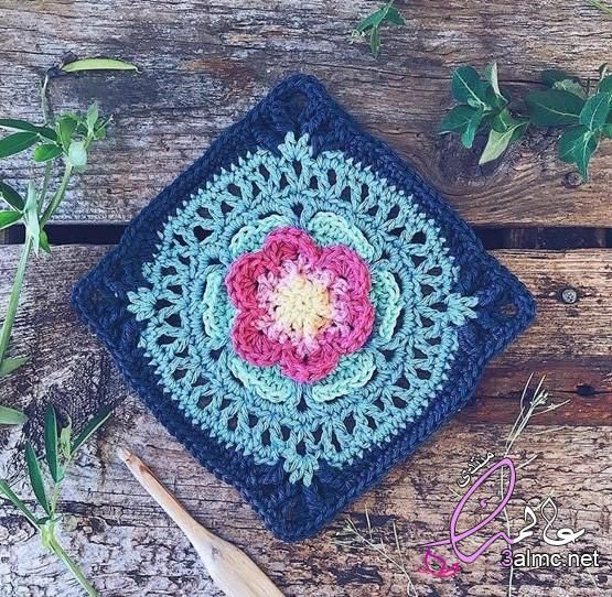 مفارش كروشيه اشكال وتصميمات جديدة موديلات2019 مفارش كروشيه بيضاوي مفارش كروشي جديده Afghan Blanket Granny Square In This Moment