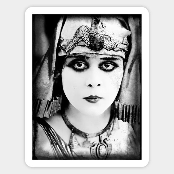 A portrait of Theda Bara as Cleopatra from the lost 1917 film of the same name. Theda Bara was famous as a vamp, short for vampire. -- Choose from our vast selection of stickers to match with your favorite design to make the perfect customized sticker/decal. Perfect to put on water bottles, laptops, hard hats, and car windows. Everything from favorite TV show stickers to funny stickers. For men, women, boys, and girls.