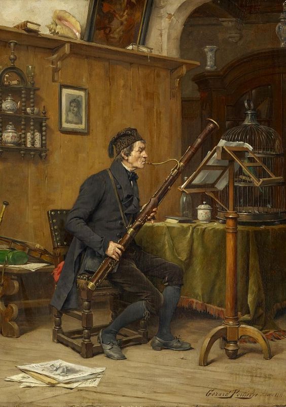 Gerard Jozef Portielje (1856-1929) - Musician with bassoon