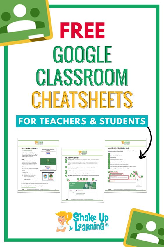 Google Classroom Cheatsheets For Teachers and Students