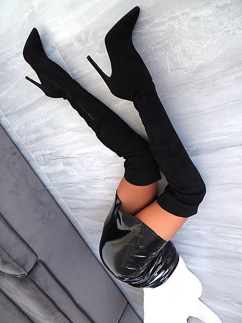 Damen Stiefel Overknee Boots Reissverschluss