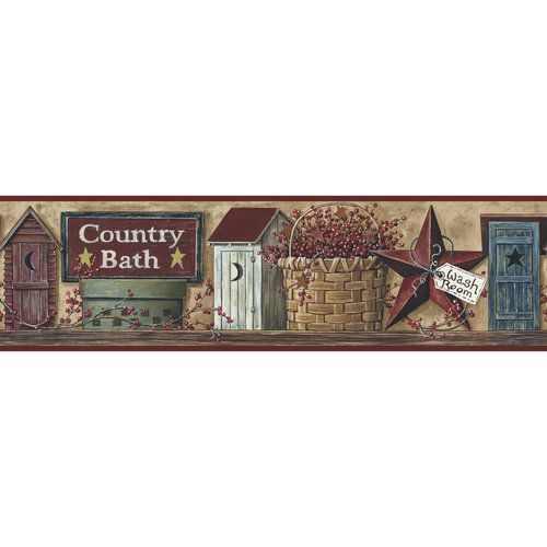 Bathroom Borders For Walls And Garden Country Bath Border Other Home Baths Wallpaper Bathrooms Primitive Wallpaper Borders For Bathrooms, Better Homes And Gardens Wallpaper Border