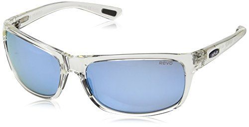 Revo Unisex RE 1061 Vapper Wraparound Polarized UV Protection Sunglasses Wrap Black Frame Blue Water Lens