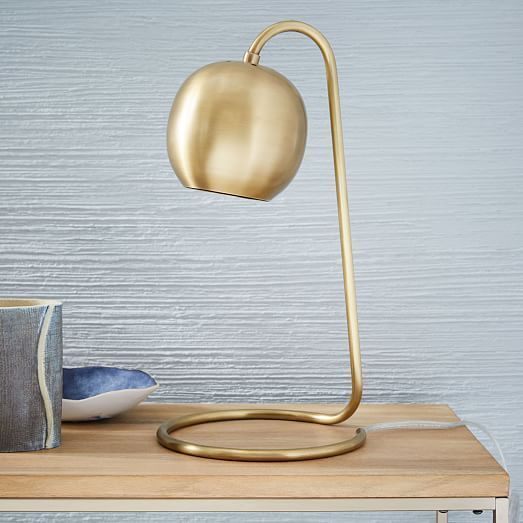Scoop Table Lamp Westelm Lampsfordecorating Desk Room Desk Lamp Table, Small Gold Desk Lamps